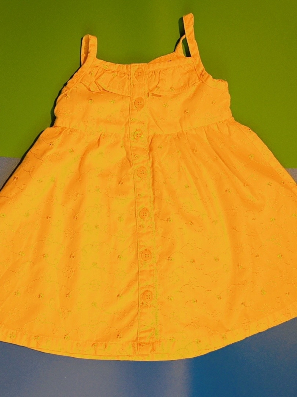 Penelope Mack Yellow Eyelet Button-Front Tank Dress